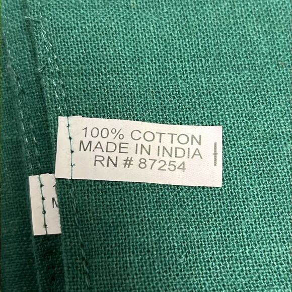 Cotton Plaid Christmas Rectangular Placemats  Set of 4 Green Red Cream and Gold - Picture 5 of 5